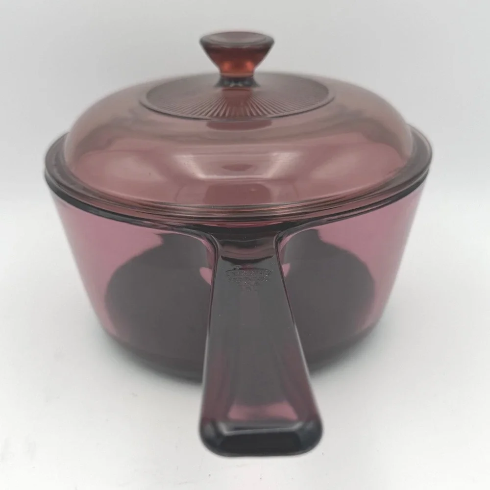 Corning‎ Visions Saucepan 1.5L Cranberry Glass V-1.5-B Pot with Lid
